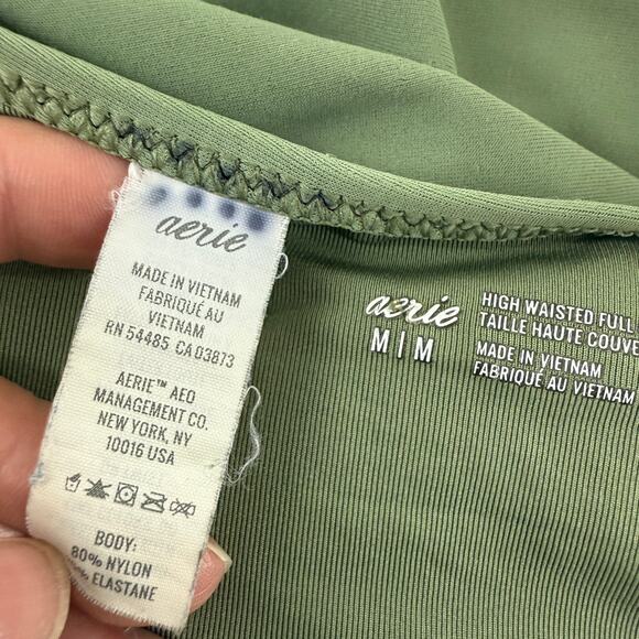 Aerie Aerie High Waisted Bikini Bottom Olive Fun Size Medium - Picture 3 of 4